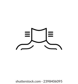 Human neck vector line icon illustration