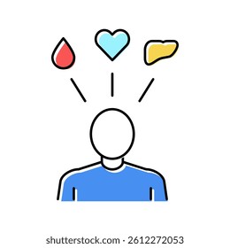 human need organ transplant color icon vector. human need organ transplant sign. isolated symbol illustration
