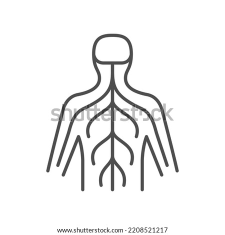 Human nervous system line icon