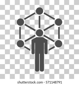 Human Network icon. Vector illustration style is flat iconic symbol, gray color, transparent background. Designed for web and software interfaces.