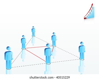 human network illustration with increase diagram