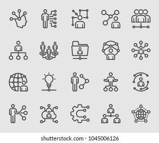 Human network line icon