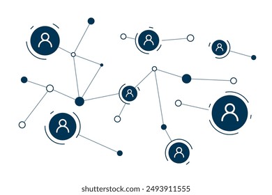 fondo de contacto del Web de redes humanas para el Vector de marketing social 