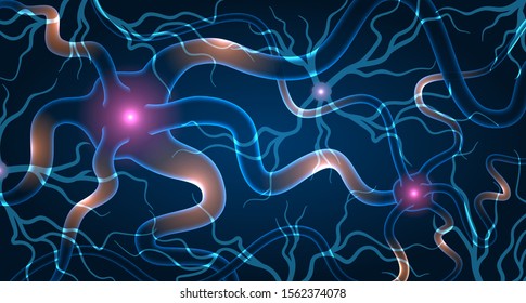 Human Neuron Anatomy Concept. Artificial Neural Network Technology, Science, Medicine
