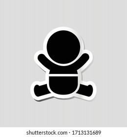 Human newborn baby, toddler or infant flat icon for apps and websites