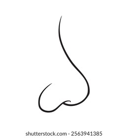 Human nose doodle linear vector illustration.