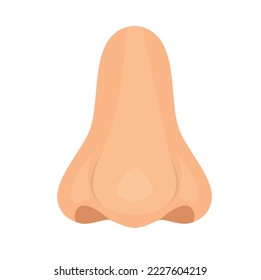 Human nose in front. The nose is like a sense organ. Part of the face. The organ of smell. Vector illustration isolated on white background in hand drawn style. eps 10