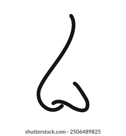 Human nose icon Black line art vector logo