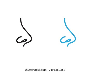 Human nose icon black and white vector outline sign