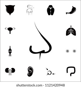 human nose icon. Detailed set of Human parts icons. Premium quality graphic design sign. One of the collection icons for websites, web design, mobile app on colored background