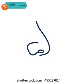  Human nose icon flat.