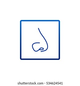  Human nose icon flat.