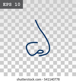  Human nose icon flat.