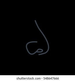  Human nose icon flat.