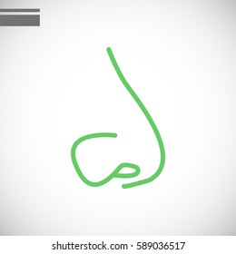  Human nose icon flat.