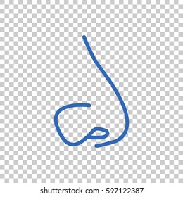  Human nose icon flat.