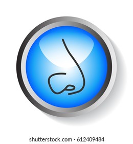  Human nose icon flat.