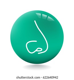  Human nose icon flat.