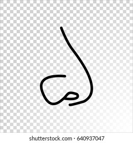  Human nose icon flat.