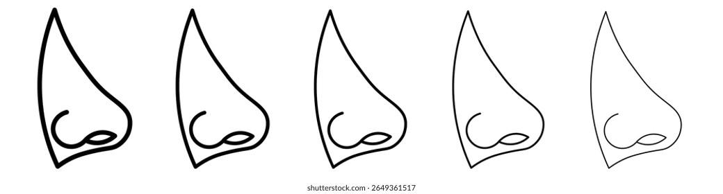 Ícone de nariz humano Design plano em fundo isolado