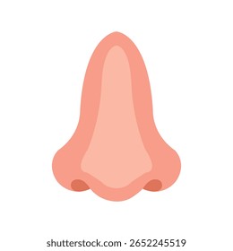 Ícone de nariz humano em estilo de design plano. Ilustração vetorial de uma parte do corpo, o órgão do olfato, isolado sobre um fundo branco