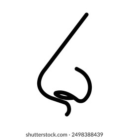 Human nose icon linear logo mark in black and white