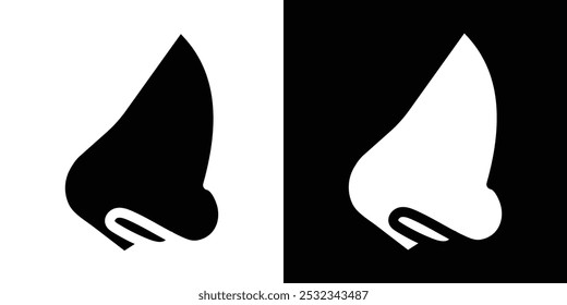 Logotipo lineal del icono de la nariz humana aislado