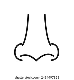 Signo de Vector lineal de ícono de nariz humana