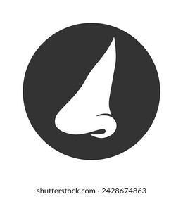 Human nose icon in modern flat style. Vector illustration