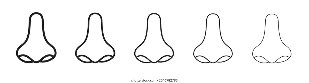 Sinal de vetor de estilo plano fino do ícone de nariz humano
