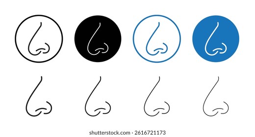 Human nose icon Thin line illustration set