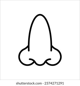 Human nose icon. Vector engraving illustration on white background for graphic and web design.