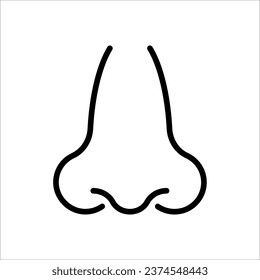 Icono de nariz humana. Ilustración de grabado de vectores sobre fondo blanco para diseño gráfico y web.