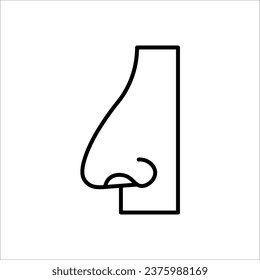 Menschliches Nasensymbol. Vektorgrafikgrafik auf weißem Hintergrund für Grafik- und Webdesign.