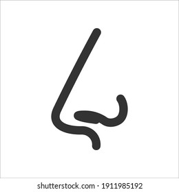 Human nose icon, Vector graphics