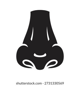 Ícone de nariz humano ilustração vetorial mostrando vista frontal face face sensação de cheiro respiração órgão anatomia beleza saúde conceito isolado branco fundo design elemento