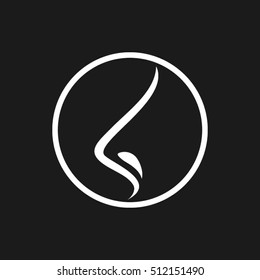 Human nose icon vector illustration eps10. Isolated badge nose flat design for website or app - stock graphics