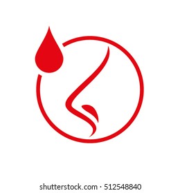 Human nose icon vector illustration eps10. Isolated badge nose drops from the common cold flat design for website or app - stock graphics