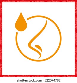 Human nose icon vector illustration eps10. Isolated badge nose drops from the common cold flat design for website or app - stock graphics
