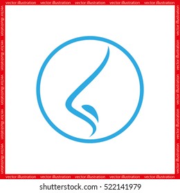 Human nose icon vector illustration eps10. Isolated badge flat design for website or app - stock graphics