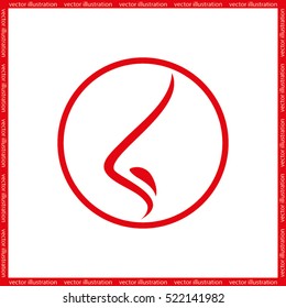 Human nose icon vector illustration eps10. Isolated badge flat design for website or app - stock graphics
