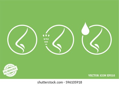Human nose icon vector illustration eps10. Isolated badge nose flat design for website or app - stock graphics