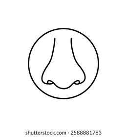 Human nose icon Vector logo set flat