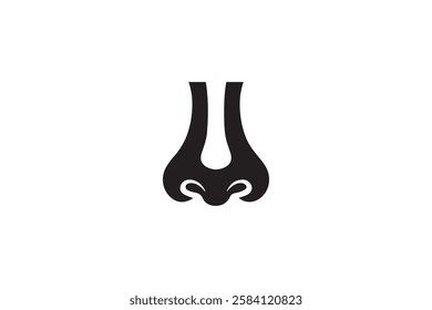 Human nose icon vector silhouette isolated in white background