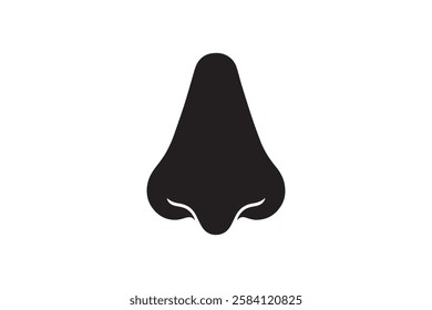 Human nose icon vector silhouette isolated in white background