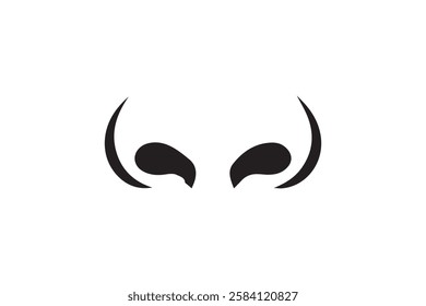 Human nose icon vector silhouette isolated in white background