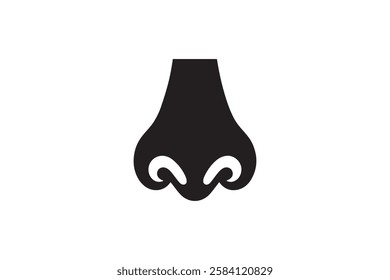 Human nose icon vector silhouette isolated in white background