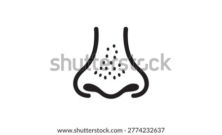 Human nose illustration featuring distinct spots on the bridge to represent blackheads provides a clear visual for dermatological and skincare content regarding facial pore health and routine treatment options for people seeking clean skin and improved cosmetic hygiene results daily.