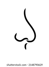 Human nose line icon vector isolated