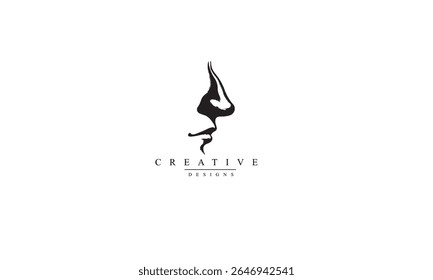 Ilustração do logotipo do nariz humano vetor preto fundo branco